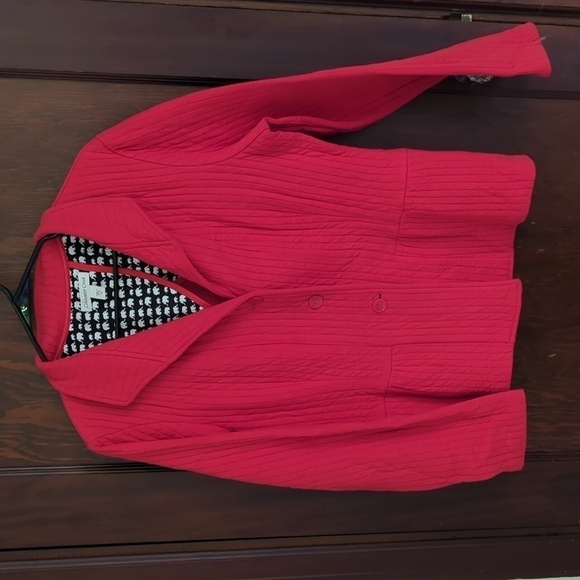 Coldwater Creek Red/ Orange Soft Long Sleeve Button Front Blazer Size 14 - Picture 1 of 6